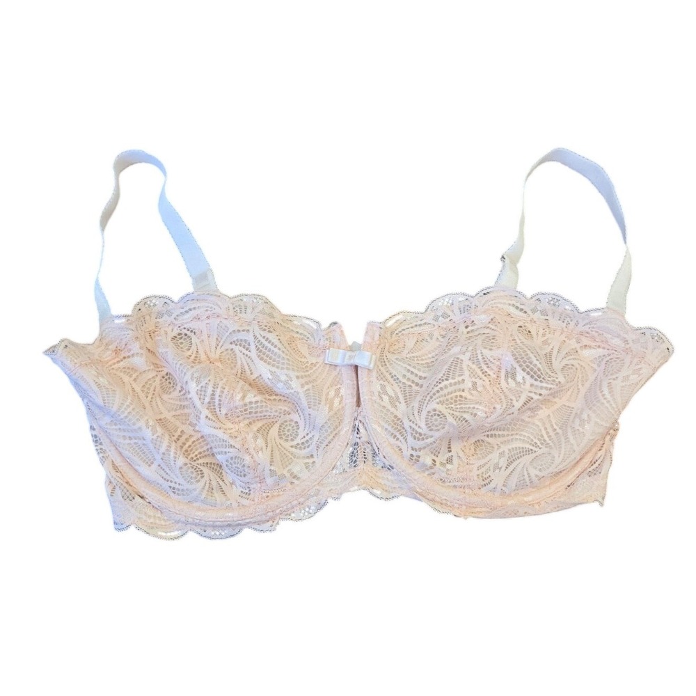 Adore Me Bra Unlined‎ Lace Underwire 38G Blush Pink Adjustable Full Coverage